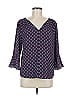 41Hawthorn 100% Polyester Purple 3/4 Sleeve Blouse Size M - photo 1