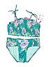 Justice Tropical Teal Two Piece Swimsuit Size 16 - 18 - photo 1