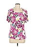 JM Collection Pink Short Sleeve Blouse Size M - photo 1