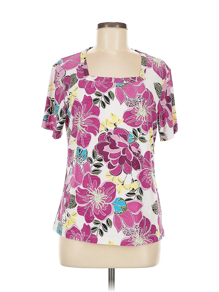 JM Collection Pink Short Sleeve Blouse Size M - photo 1