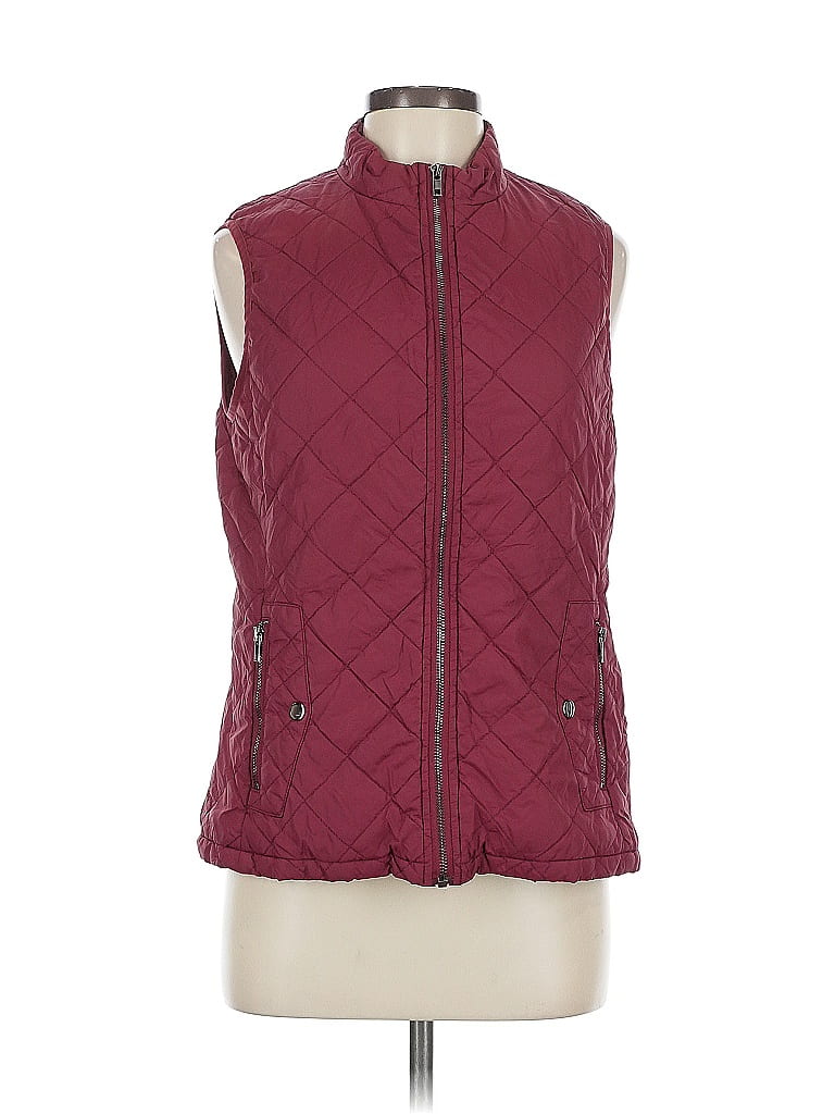 Pre-owned Missmoly Vest In Burgundy