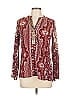 Tiny Paisley Burgundy Pink Long Sleeve Blouse Size L (estimated) - photo 1