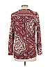 Tiny Paisley Burgundy Pink Long Sleeve Blouse Size L (estimated) - photo 2