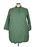 Pomander Place 100% Cotton Green 3/4 Sleeve Button-Down Shirt Size 3X - photo 1