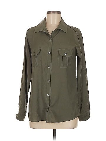 Aqua Long Sleeve Button-Down Shirt (view 1)
