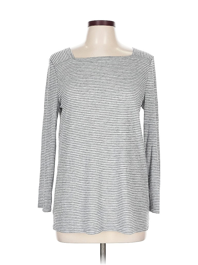 Ann Taylor LOFT Gray Long Sleeve Top Size L - photo 1