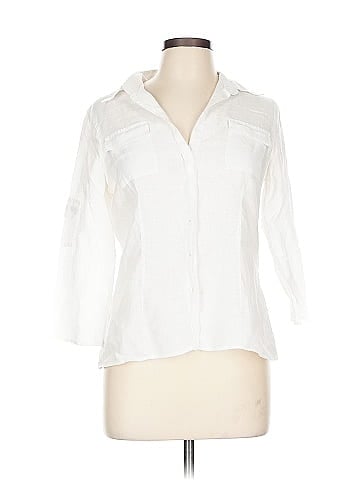 Max Studio 3/4 Sleeve Button-Down Shirt (view 1)
