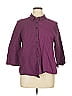 Habitat Purple 3/4 Sleeve Button-Down Shirt Size XL - photo 1