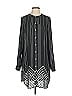 MICHAEL Michael Kors Chevron-herringbone Black Long Sleeve Blouse Size 4 - photo 1