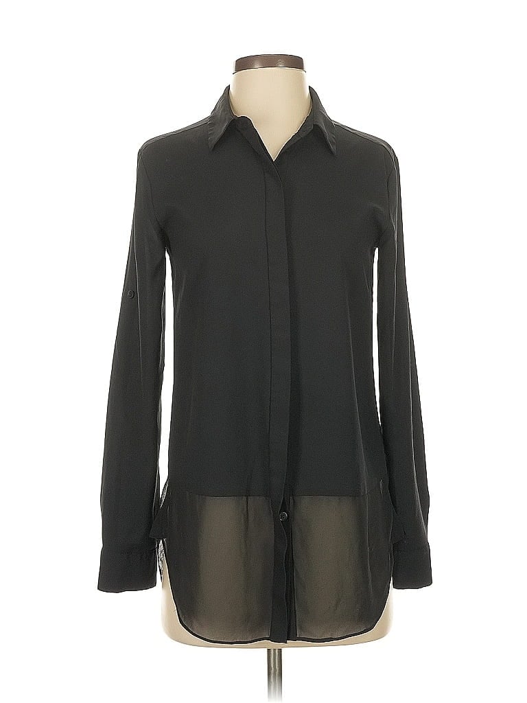 Pre-owned Dkny Long Sleeve Blouse In Black