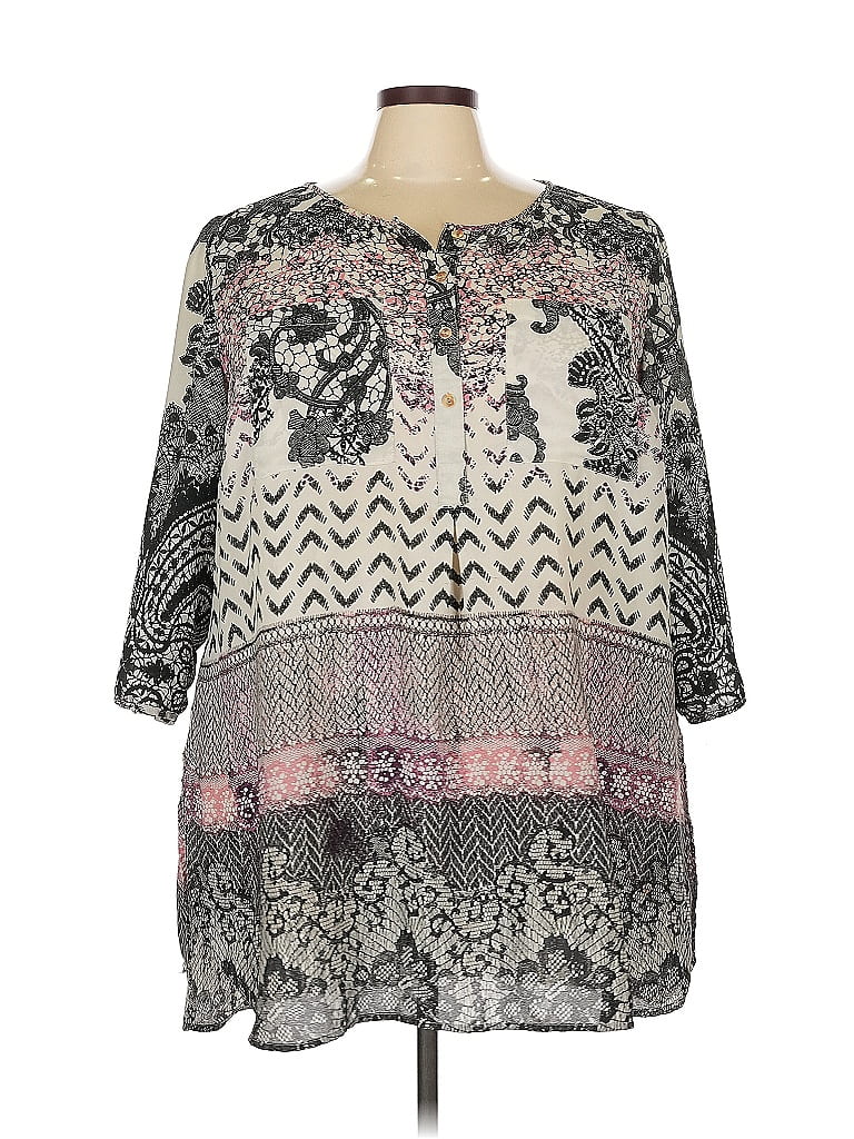 Roz & Ali 100% Polyester Gray Casual Dress Size 3X - photo 1