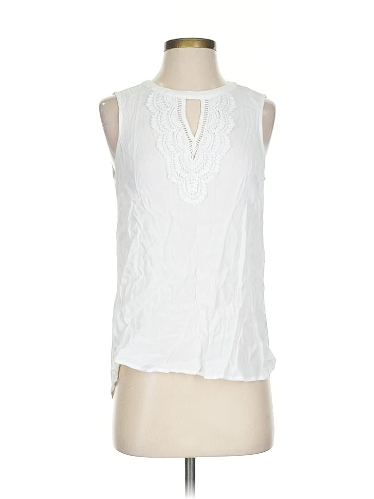 Pre-owned Pale Sky Sleeveless Blouse In White