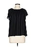 Ann Taylor LOFT 100% Rayon Black Short Sleeve Blouse Size L - photo 1