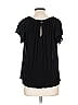Ann Taylor LOFT 100% Rayon Black Short Sleeve Blouse Size L - photo 2
