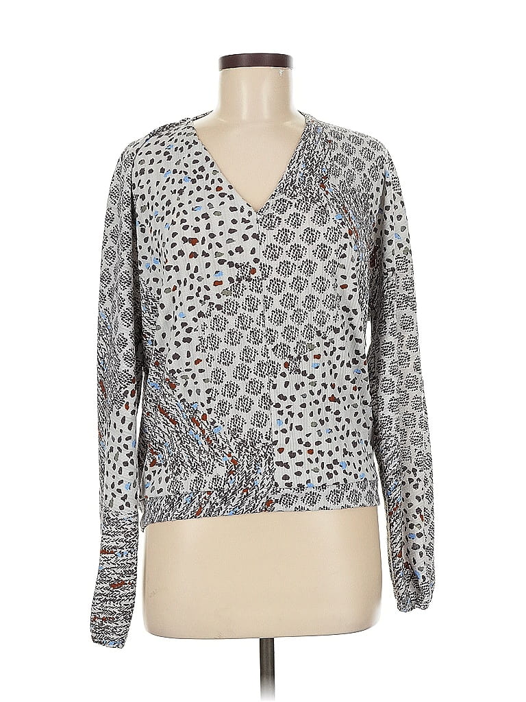 DAYTRIP Pre-owned Long Sleeve Blouse In Silver