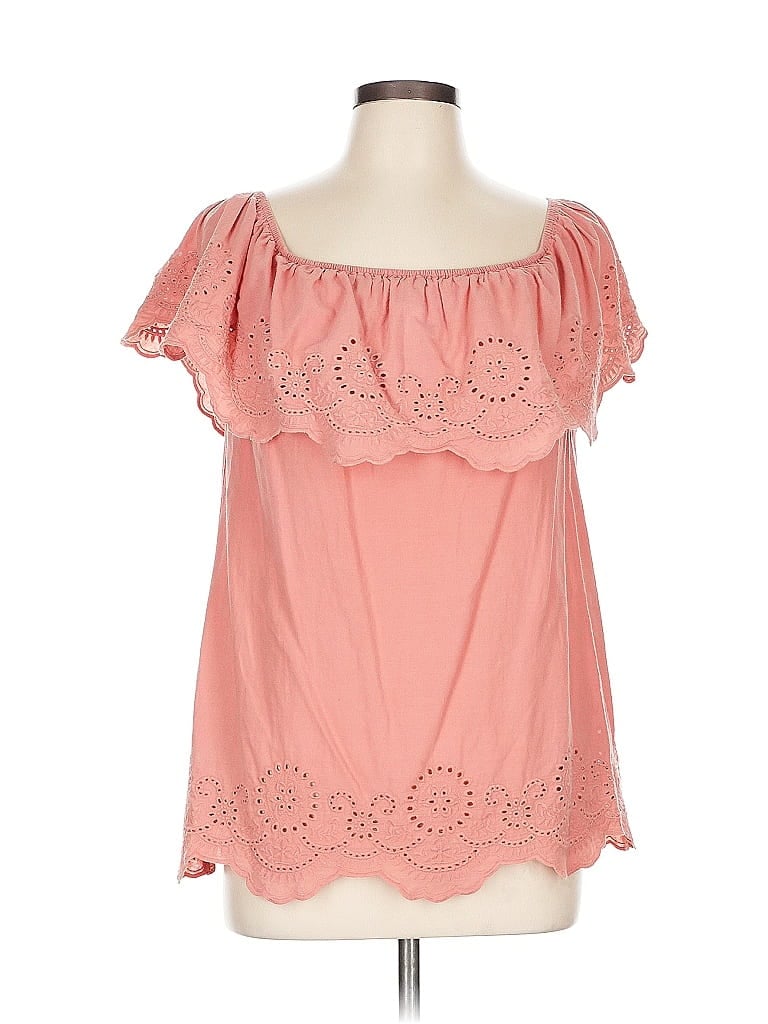 Pre-owned Bp. Short Sleeve Blouse In Pink