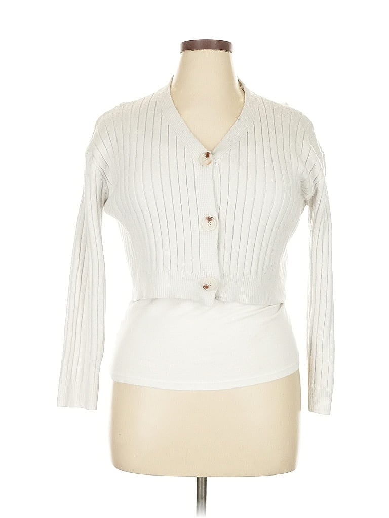 Pre-owned Unbranded Cardigan Sweater In White