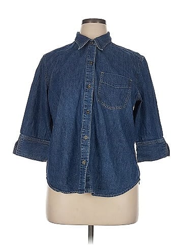 Liz Claiborne 3/4 Sleeve Button-Down Shirt (view 1)
