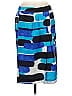 Doncaster Collection 100% Silk Graphic Blue Silk Skirt Size 8 - photo 1