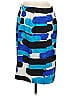 Doncaster Collection 100% Silk Graphic Blue Silk Skirt Size 8 - photo 2
