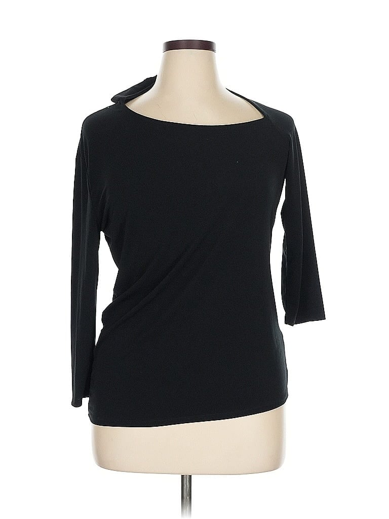 Soho JEANS NEW YORK & COMPANY Black 3/4 Sleeve Top Size XL - photo 1