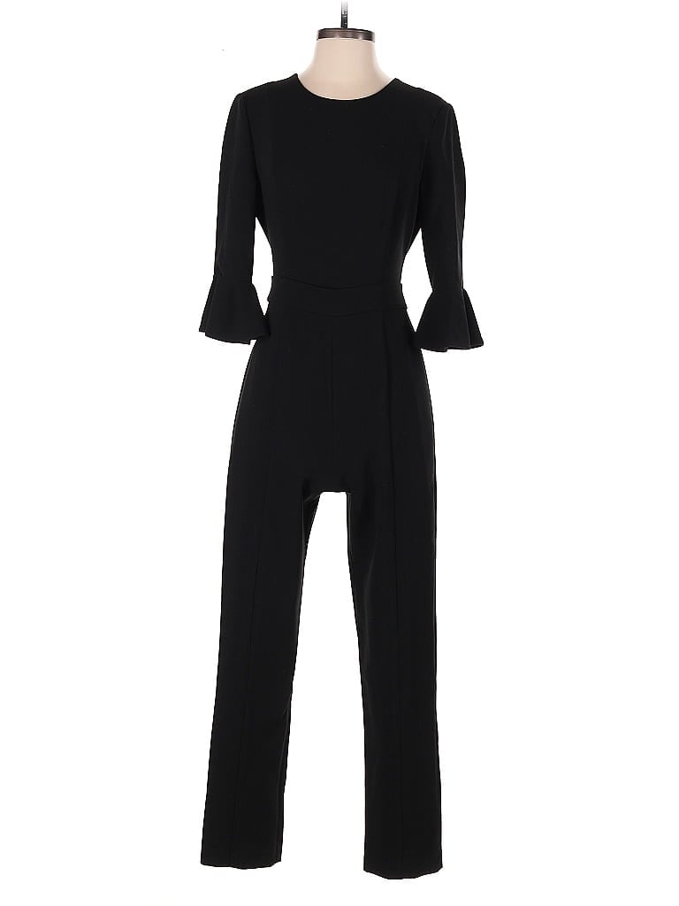 Black Halo Solid Black Jumpsuit Size 6 - photo 1