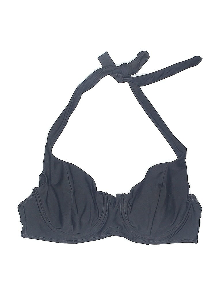 Pre-owned Old Navy Swimsuit Top Gray Solid Pattern Swimwear