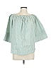 Free Assembly 100% Cotton Green 3/4 Sleeve Blouse Size L - photo 1