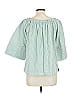 Free Assembly 100% Cotton Green 3/4 Sleeve Blouse Size L - photo 2
