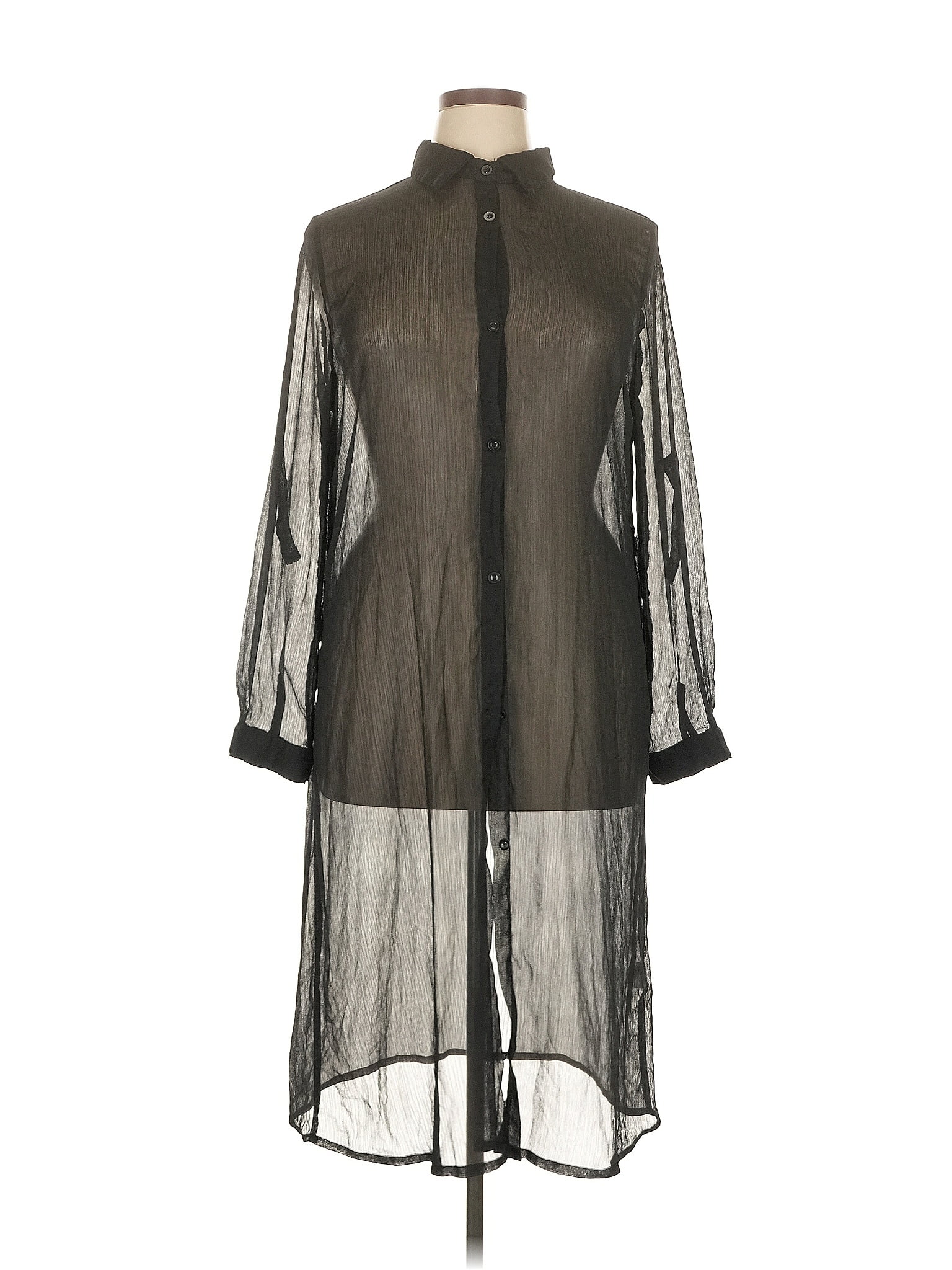 Zeagoo 100% Polyester Black 3/4 Sleeve Blouse Size XL