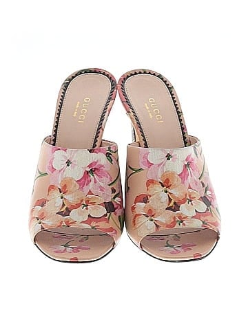 Gucci Blooms Print Leather Mule/Clog (view 2)