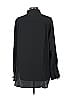 Ann Taylor LOFT 100% Polyester Solid Black Long Sleeve Blouse Size L - photo 2