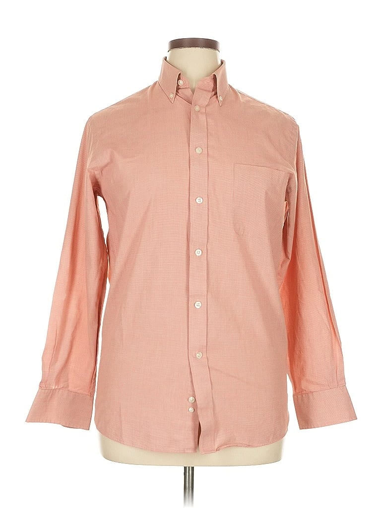 Pre-owned Chaps Long Sleeve Button Down Shirt In Orange