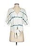 Bella Dahl 100% Tencel Tie-dye Blue Short Sleeve Blouse Size XS - photo 1