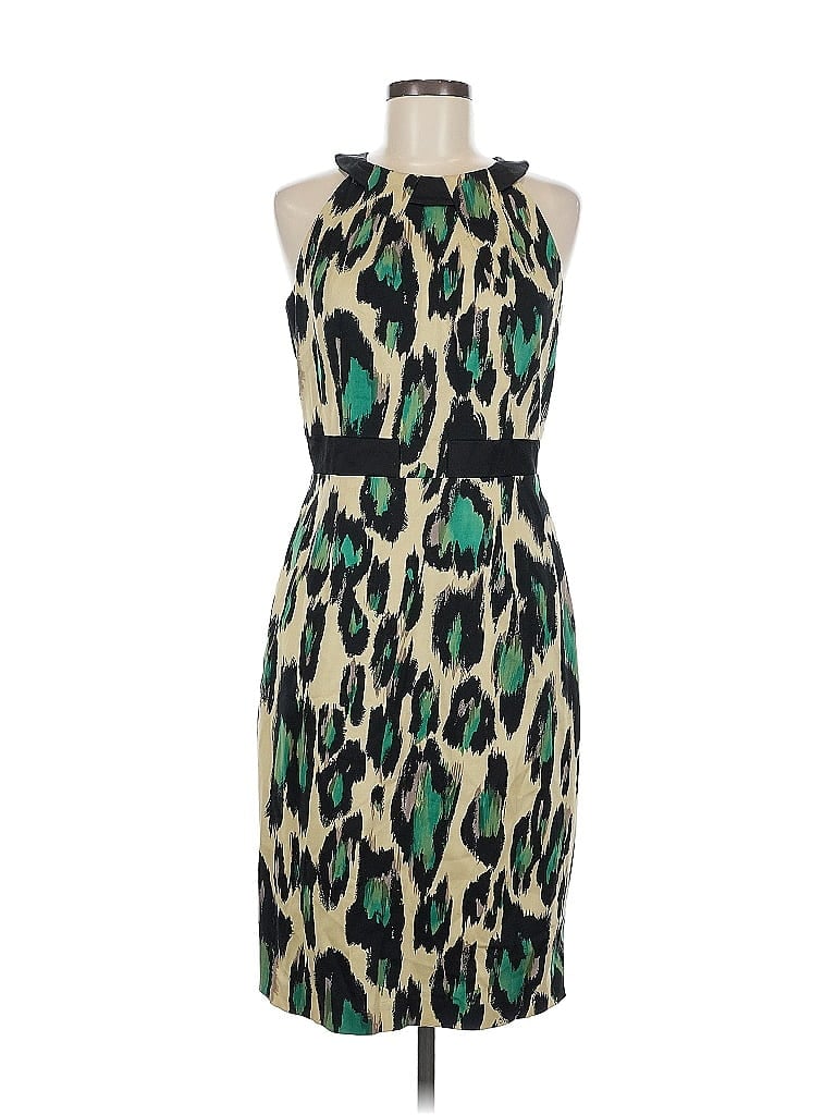David Meister Animal Print Green Cocktail Dress Size 8 - photo 1