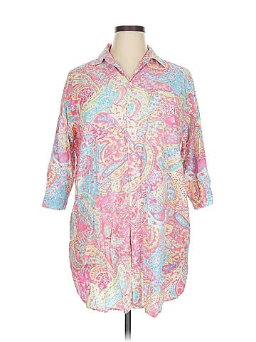 Lauren by Ralph Lauren 3/4 Sleeve Button-Down Shirt (view 1)