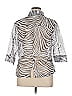 Notations Animal Print Silver 3/4 Sleeve Blouse Size XL - photo 2
