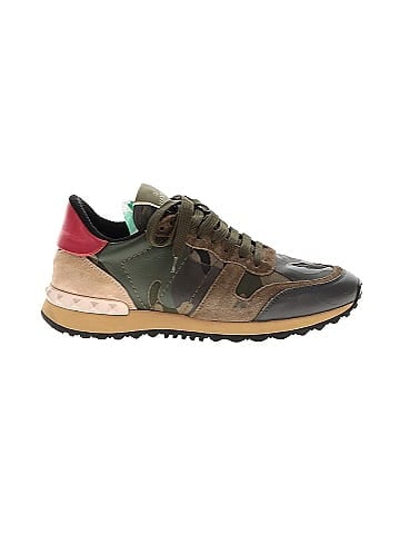 Valentino Garavani Suede Camo Rockrunner Sneakers (view 1)