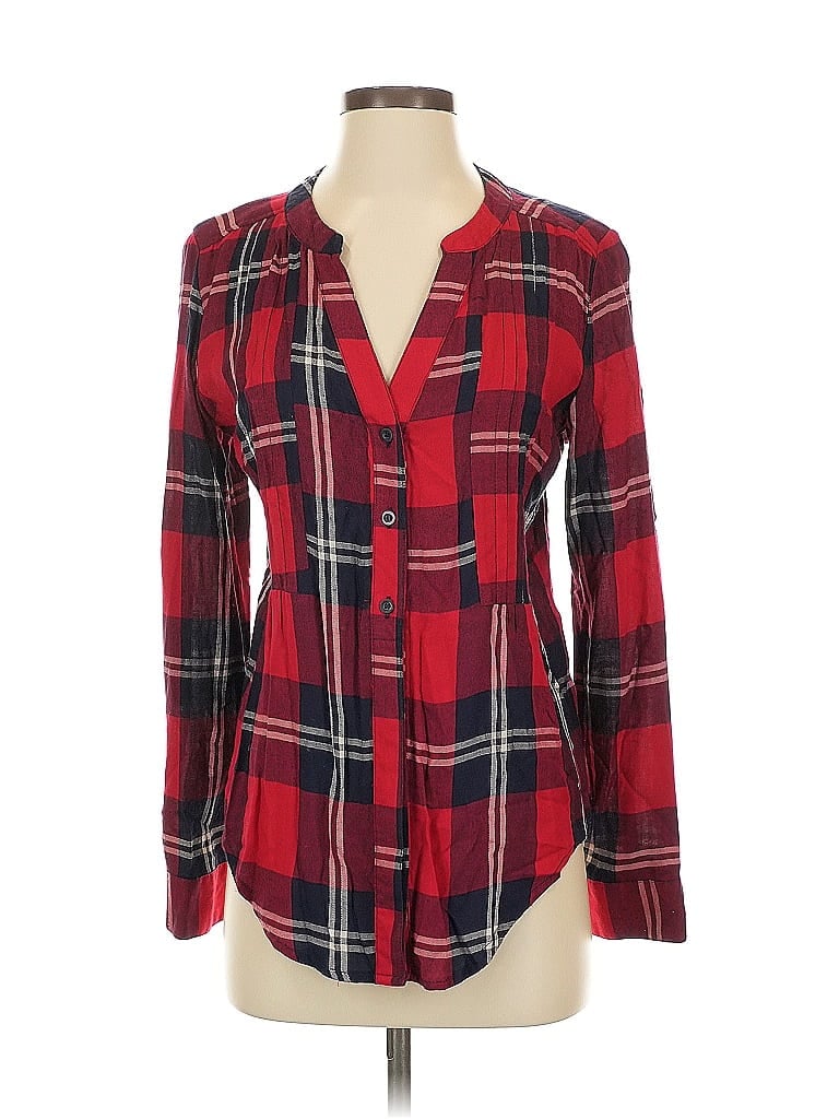 Pre-owned Mi Ami Long Sleeve Blouse In Red