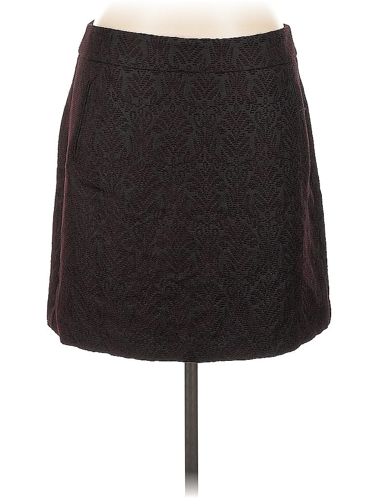 Ann Taylor LOFT Outlet 100% Polyester Chevron-herringbone Burgundy Formal Skirt Size 10 - photo 1