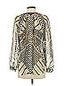 Hale Bob 100% Silk Silver Long Sleeve Silk Top Size S - photo 2
