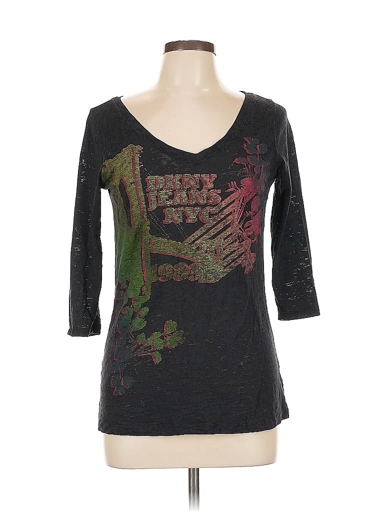 DKNY Jeans Gray 3/4 Sleeve T-Shirt Size L - photo 1