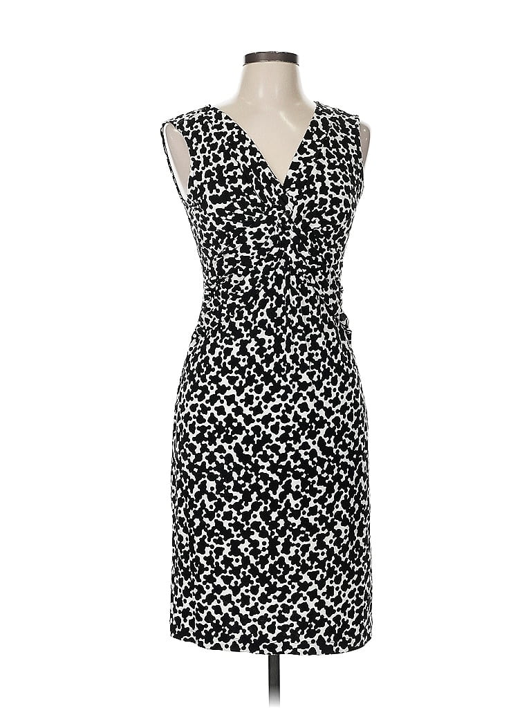 Ann Taylor Factory Print Black Cocktail Dress Size M - photo 1