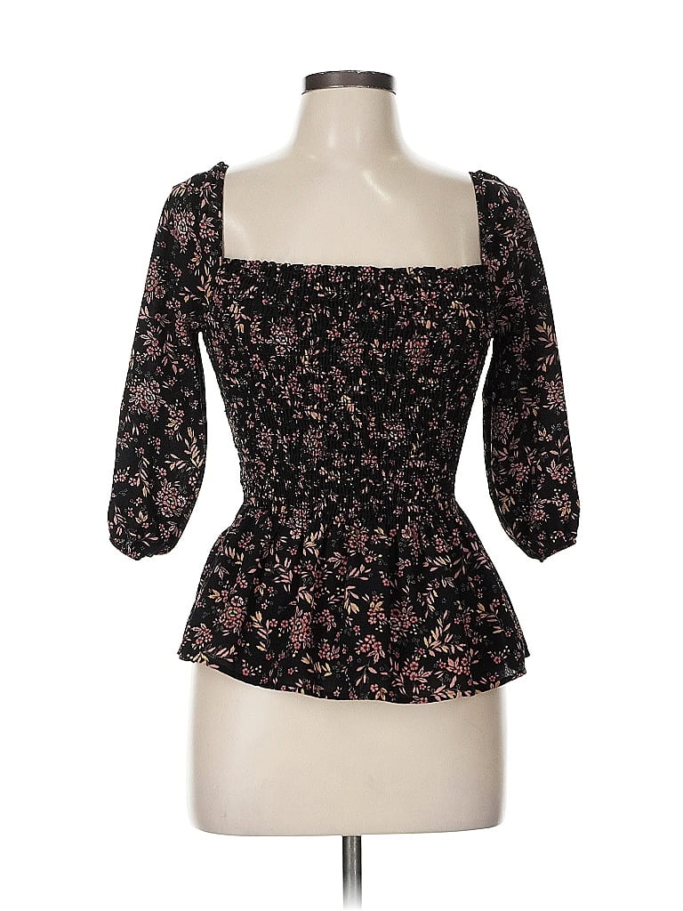 Everly Black 3/4 Sleeve Top Size M - photo 1