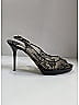 Jimmy Choo 100% Patent Leather Paisley Gray Black Nova Lace Patent Leather Slingback Heels Size EU 39 1/2 - photo 9