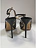 Jimmy Choo 100% Patent Leather Paisley Gray Black Nova Lace Patent Leather Slingback Heels Size EU 39 1/2 - photo 7