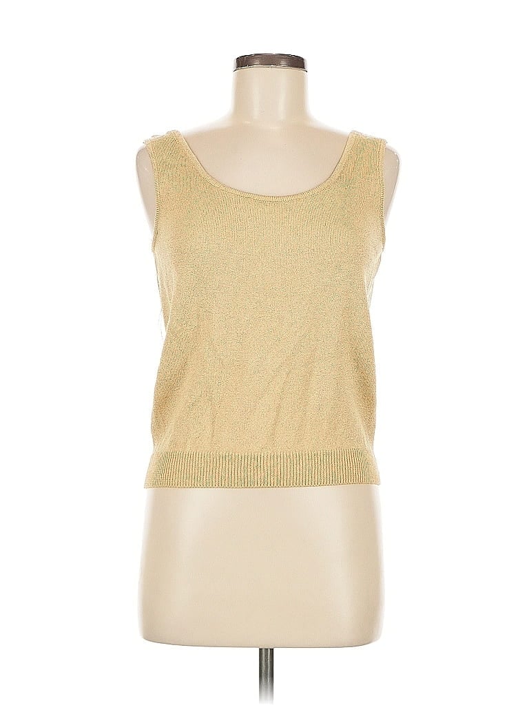 St. John Gold Tan Sweater Vest Size M - photo 1