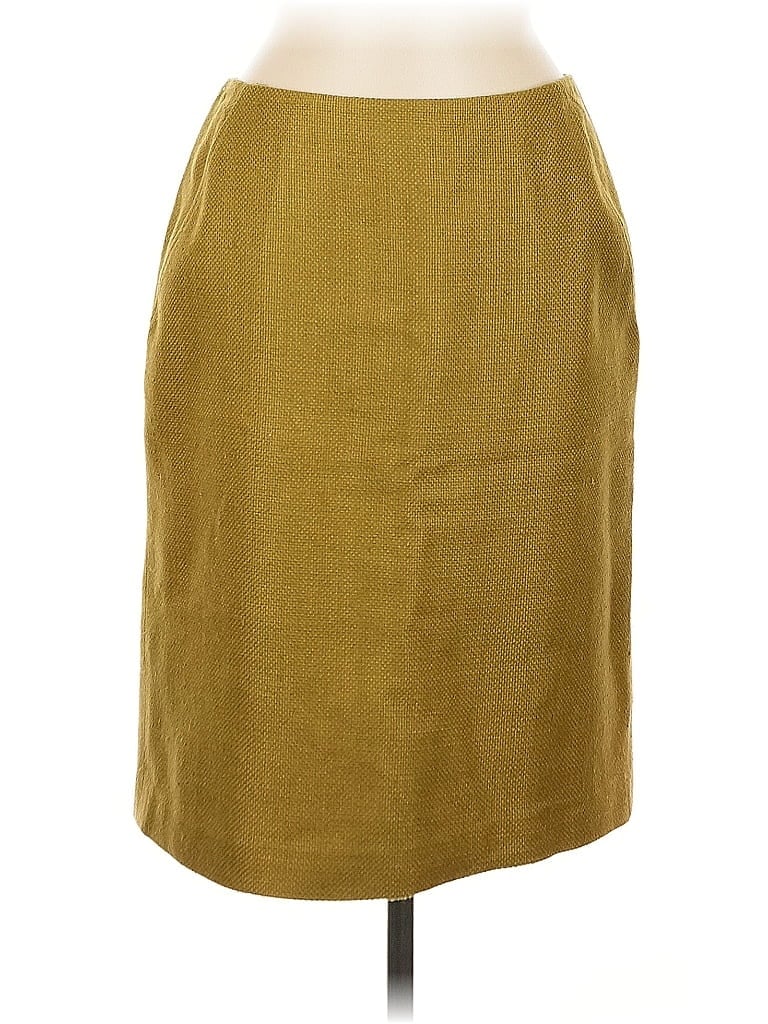 Click to view more detailed imagery on our partner's website Pre-owned Kay Unger Silk Skirt In Yellow