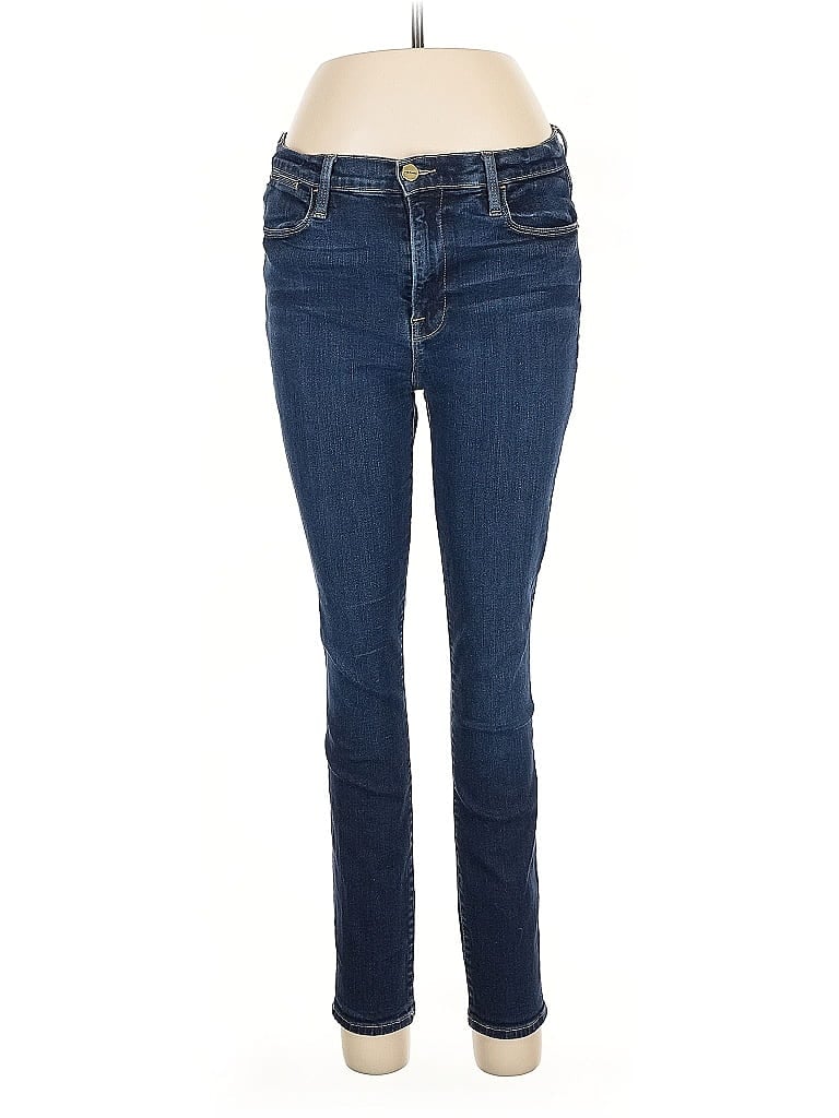 FRAME Denim Solid Blue Jeans Size 32 waist - photo 1