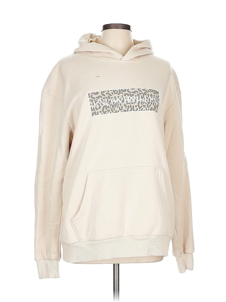Pull&Bear Ivory Pullover Hoodie Size L - photo 1